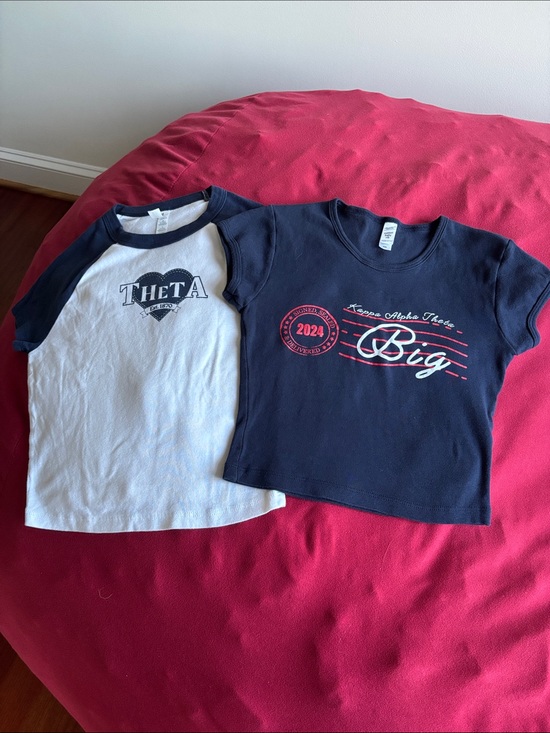 The Unbranded Brand Tops - Bundle Navy Graphic Short Sleeve Tee - Theta & Kappa Alpha Theta S/XS